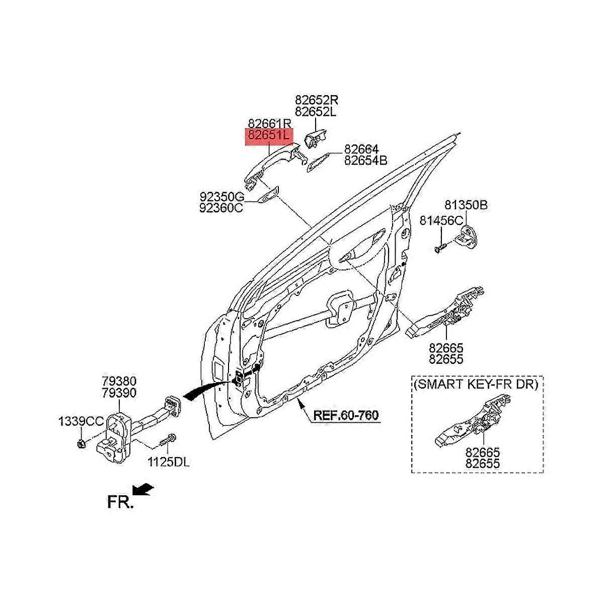82651-c1110 Car Left Front Outer Door Handle For 2015-2018 82651c1110