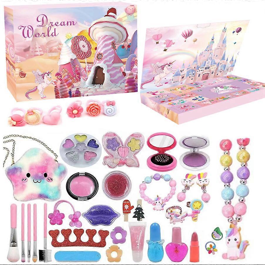 2023 Girls Unicorn Bag Advent Calendar 24 Days Παιδικό Σετ Μακιγιάζ Χριστουγεννιάτικα Δώρα 38τμχ