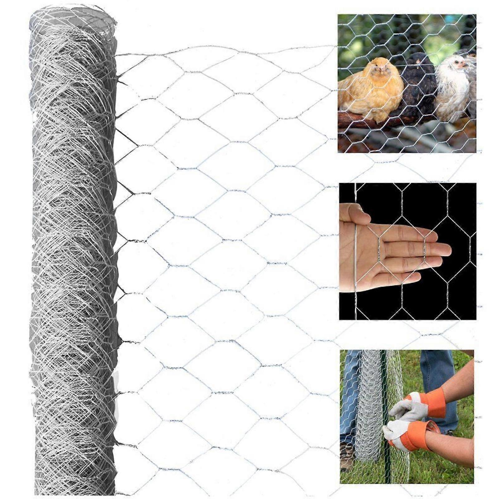 40cmx10m Galvanized Poultry Net Chicken Wire 2" Holes Rustic Metal Mesh Fencing 2024 New Explosion DG