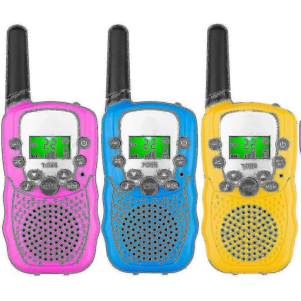 Kids Walkie Talkies 3pcs,3 Miles Long Range With Backlit Flashlights UBM
