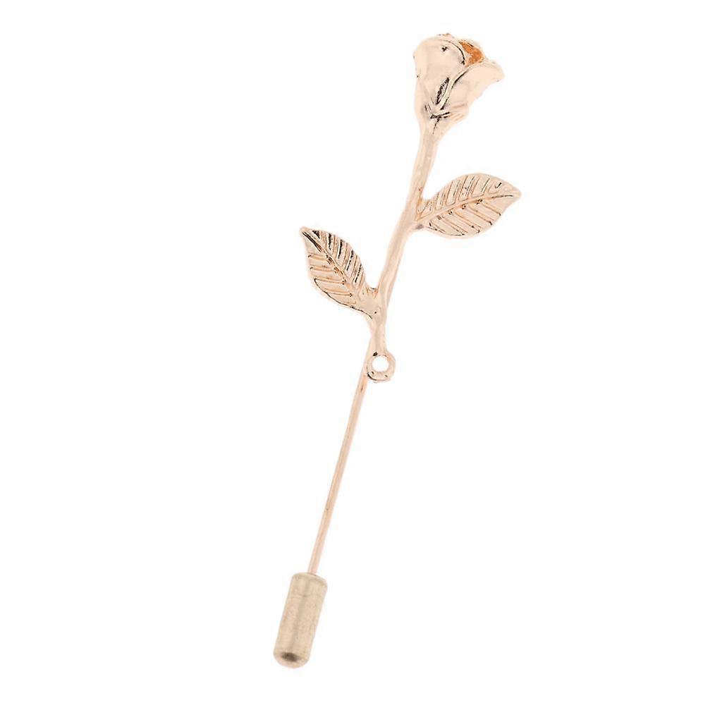 Rose Flower Brooch Pin Gold