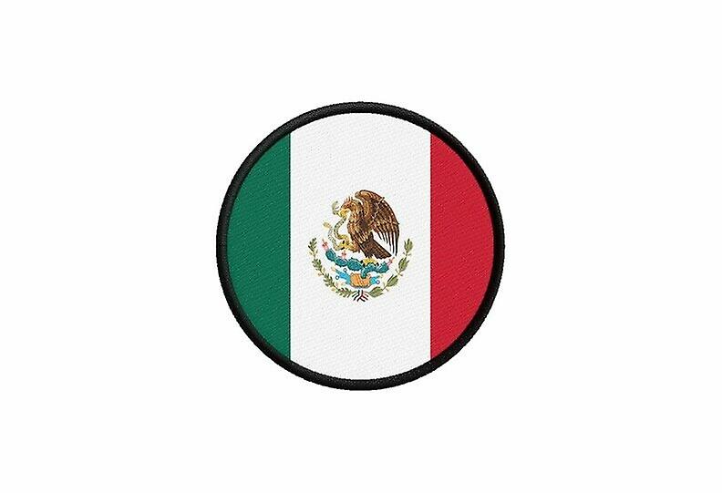 Patch ecusson Mexican flag printed thermosticker round round