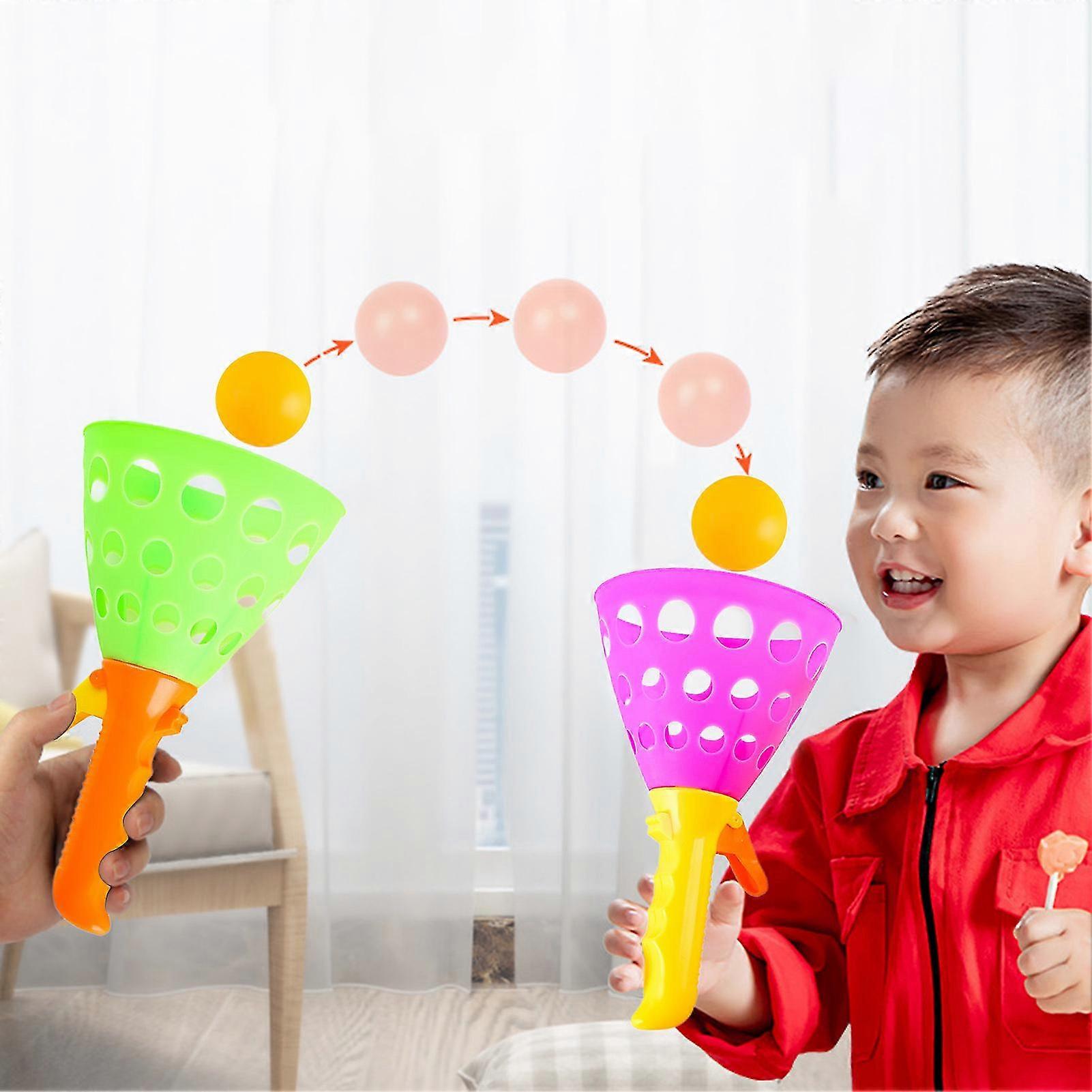 Double Butt Ping-pong Ball Outdoor Sports Game Toy Launch Throw Catch Ball Set Parent-child Interactive Toys,50% Offer