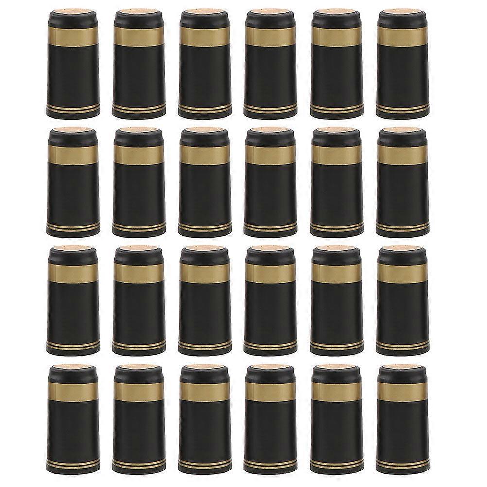 50pcs Golden Edging Heat Shrink Capsules PVC Wine Shrink Wrap Wine Bottle Capsules