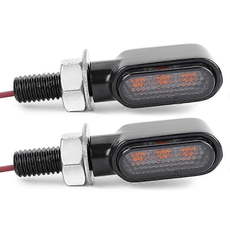 2X Chrome Mini Motorcycle Flasher LED Turn Signal Light Led Lights for Motorcycle Accessories Cafe Racer with E24 Emark ApprovalMotor Vehicle Lighting
