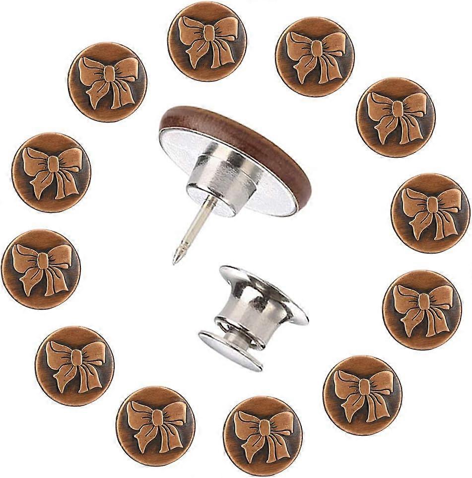 12 Piece Replacement Jeans Button (Bow) Pants Button No Stitch Pants Instant Button Fashion Jeans Swinging Crafts DIY