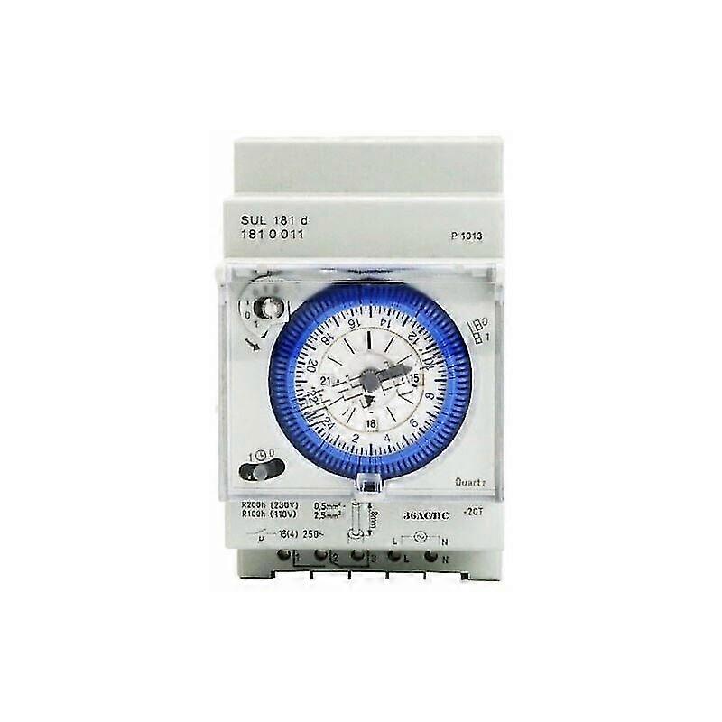 Analog timer with synchronous motor and daily program, timer, 24VAC/DC