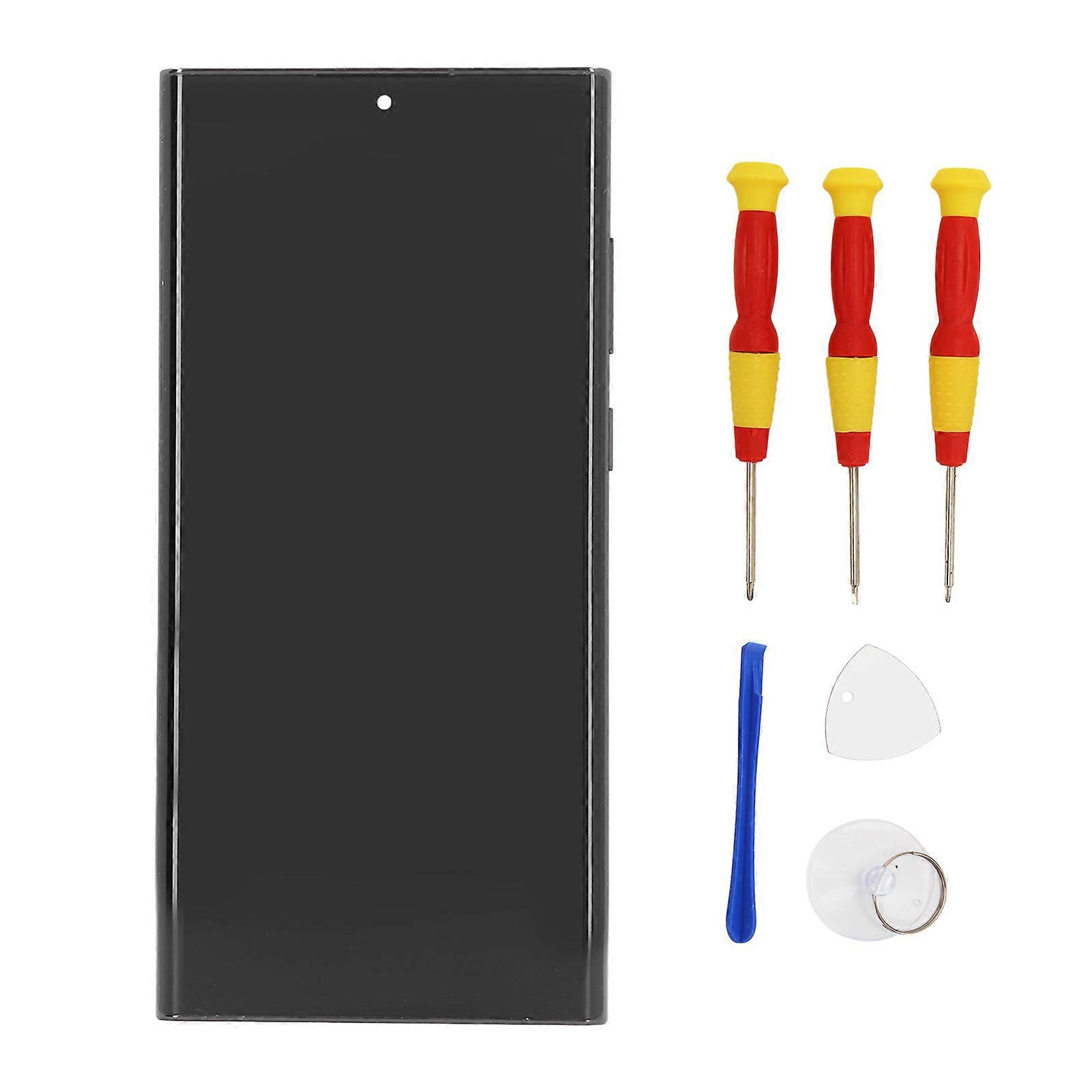 Screen Replacement Touch Display Digitizer Assembly with Frame For S23 Ultra EU Version S918B International Version with Frame Tools Black