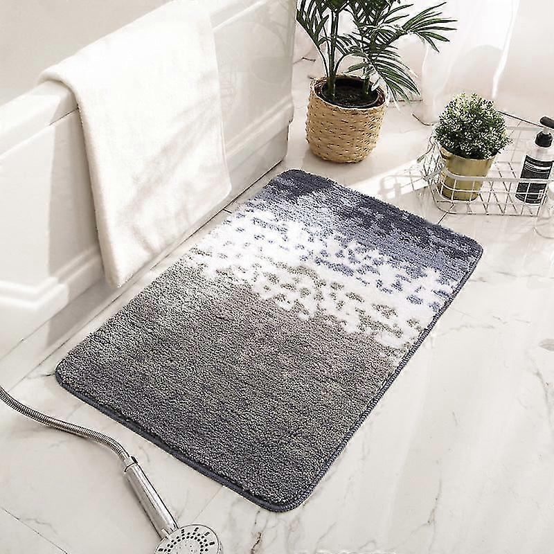 Bath Mat Non Slip Absorbent Shower Bathroom Rug Carpet Simple Flocking