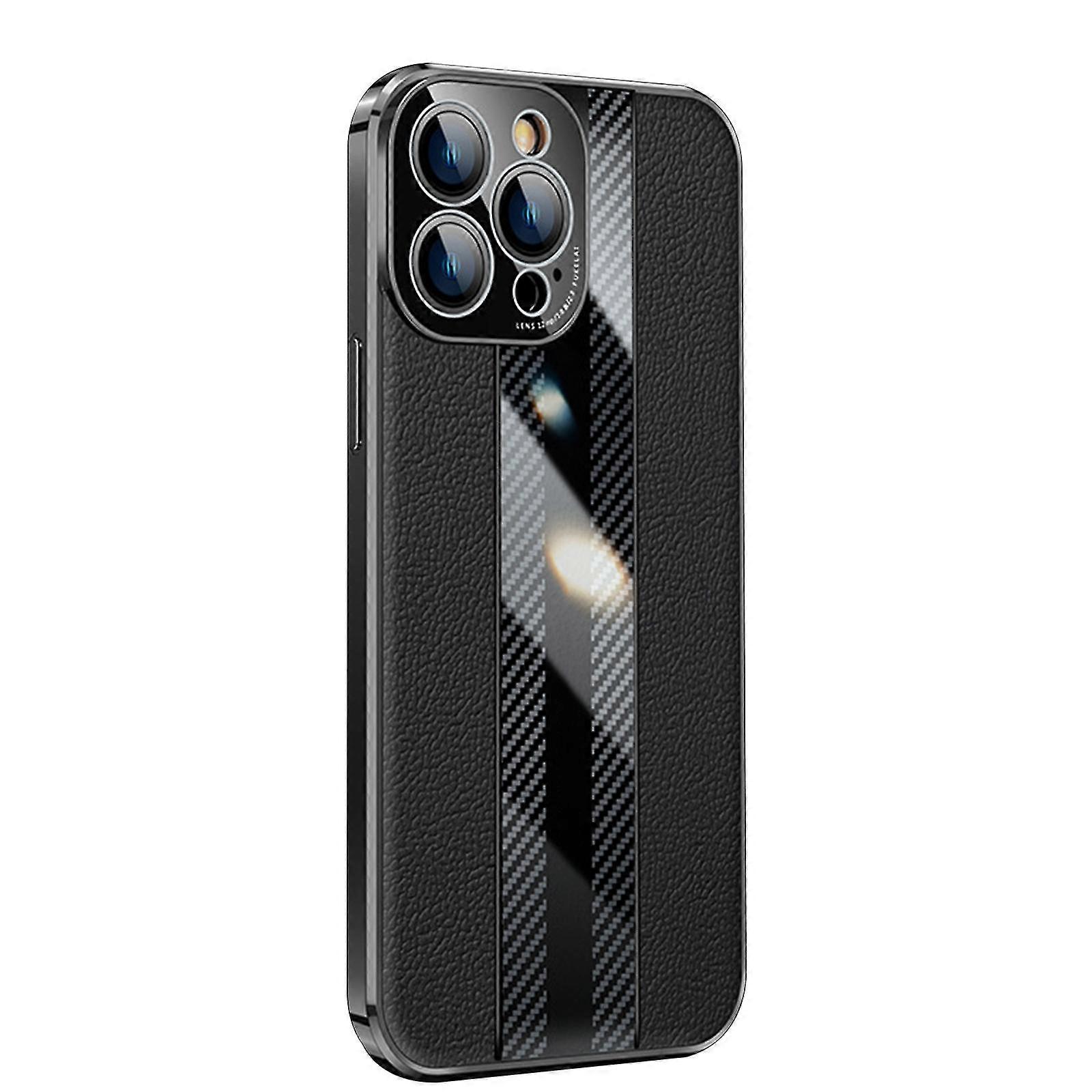 Genuine Leather Case Compatible With Iphone 14 Pro Max/14 Pro, Ultra-thin Hard Bumper Cover With Camera Protection