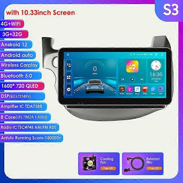 S5   2 din Android Car Radio For HONDA FIT JAZZ 2007-2013 Multimedia Video Player GPS Navigation RDS Carplay Head unit