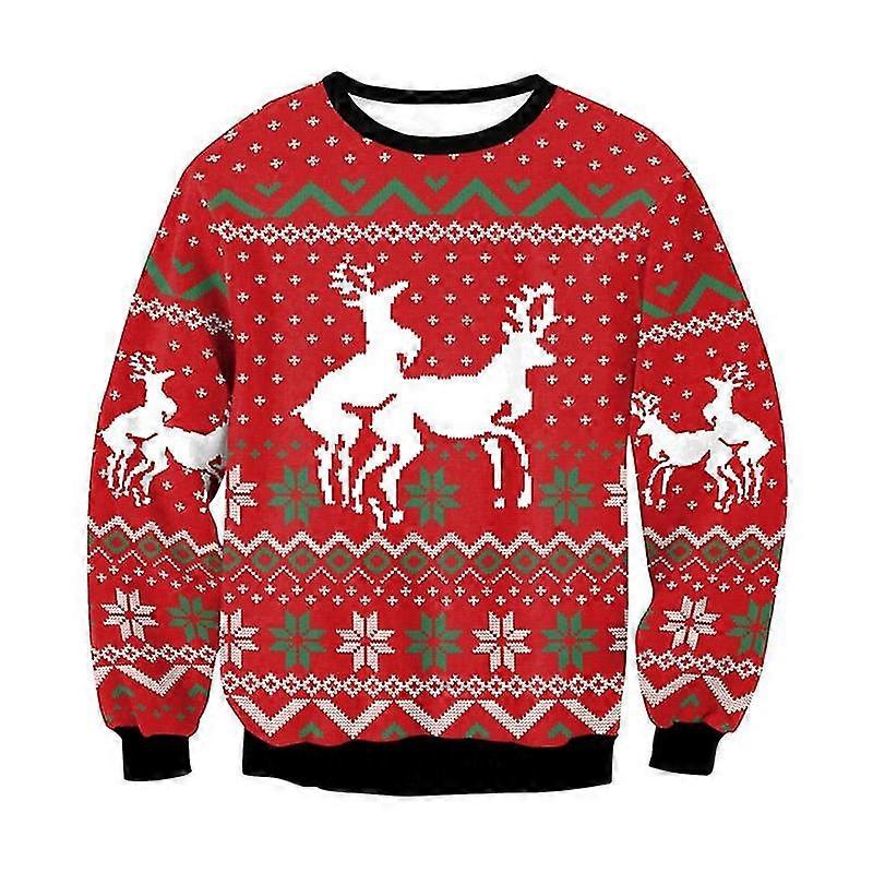 Män Kvinnor Rolig Ful Jul Tröjor Tröjor Toppar 3d Nyhet Tryckt Höst Vinter Festliga Kläder Pullover Xmas Tröja C-MXBC