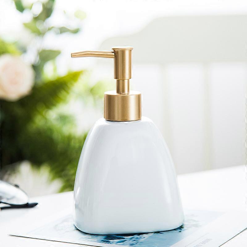 Soap Dispenser Triangle Ceramic White 430ML