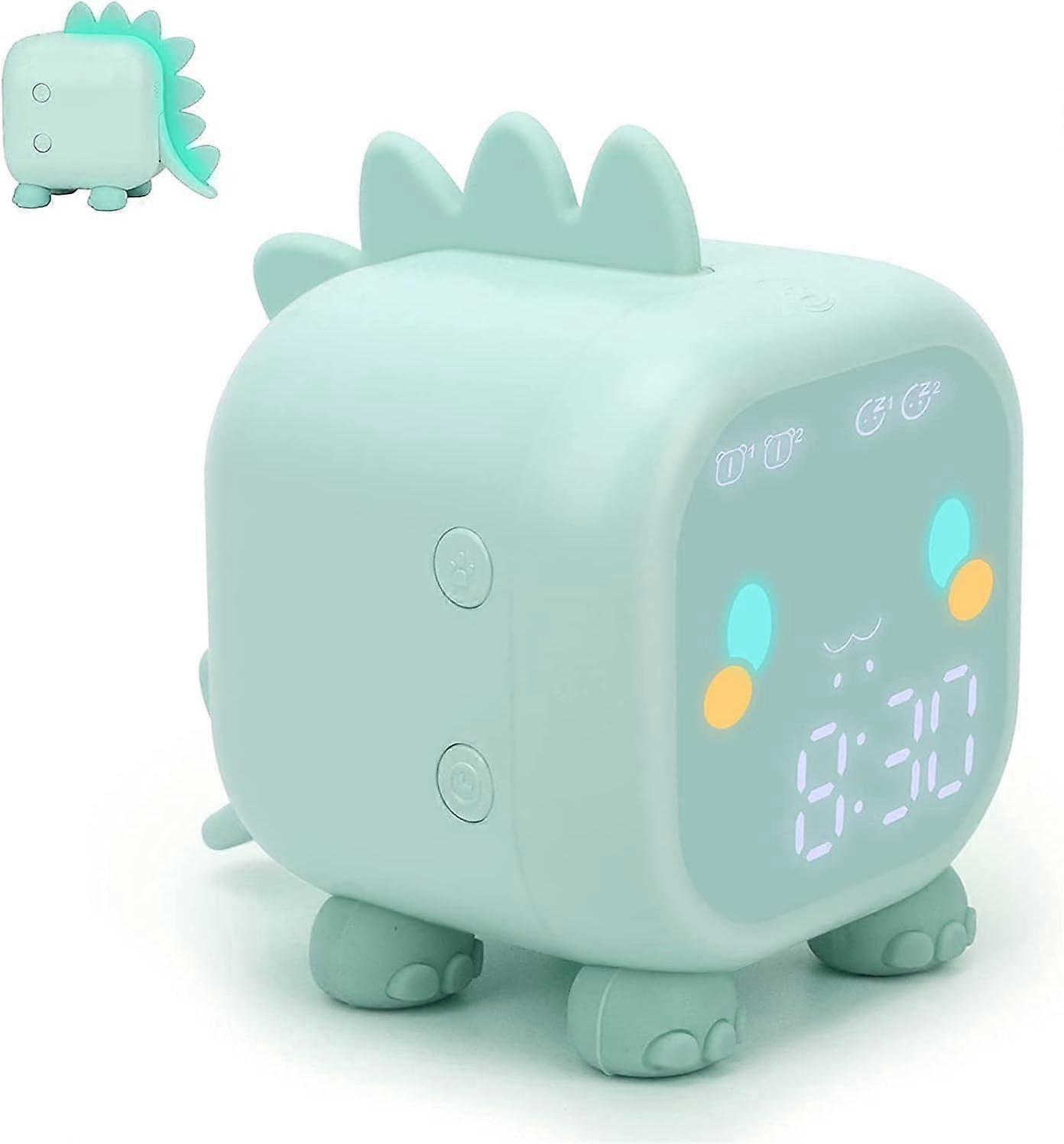 Cute Kid's Alarm Clock - Multifunctional Adjustable Night Light Countdown Snooze Voice Control Clock