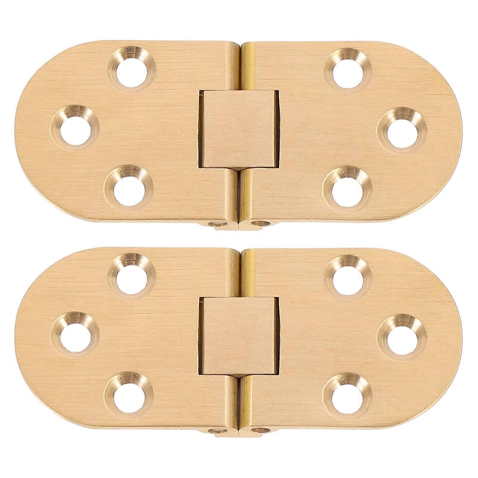 1 Set 2Pcs Practical Brass Flips Tops Hinges Folding Flips Hinges (Golden)