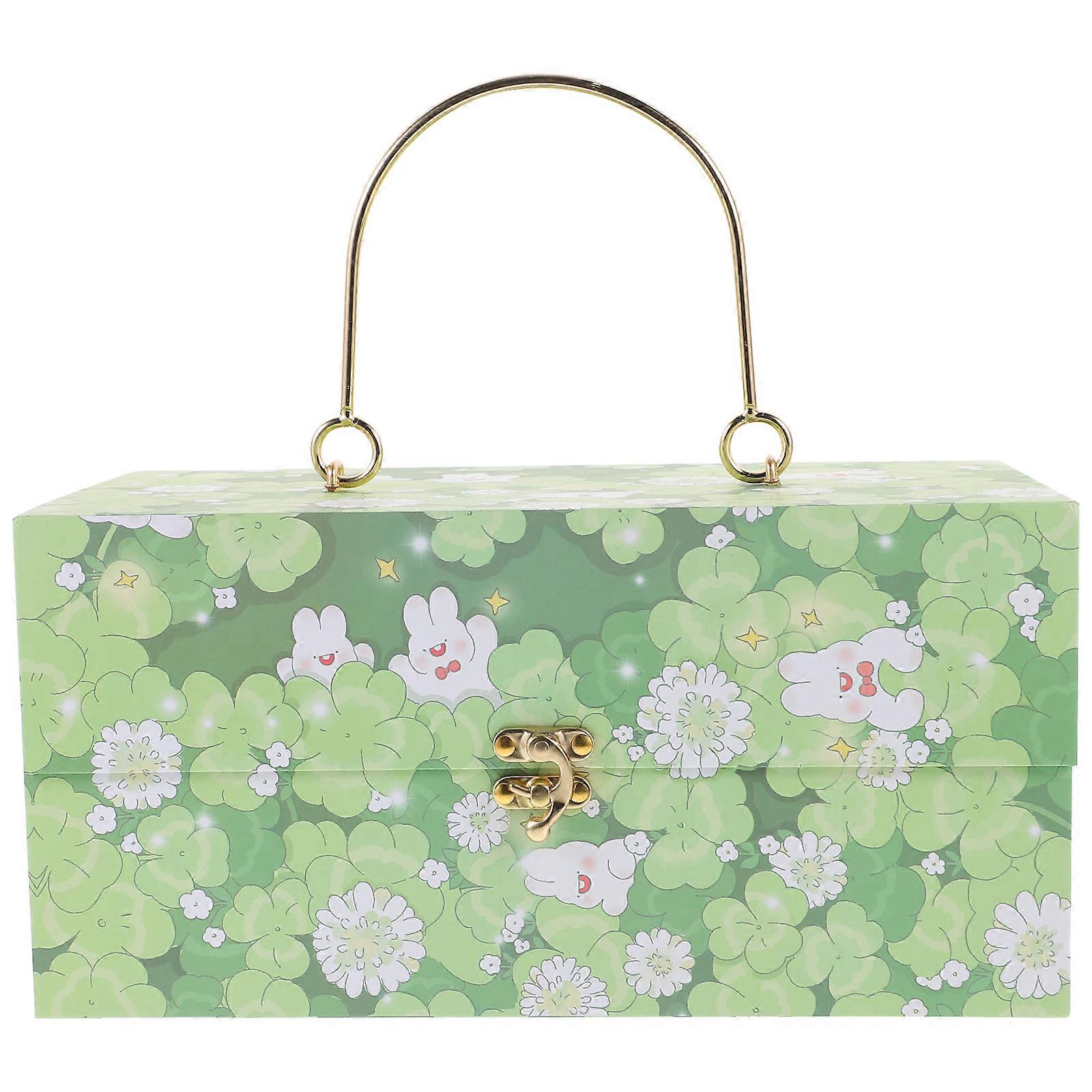 Paper Gift Case Handle Suitcase Decorative Storage Box Gift Box Present Storage Box