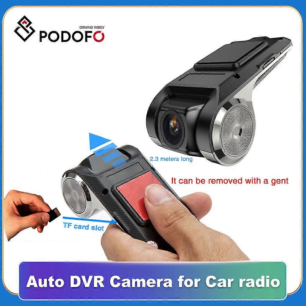 Podofo Android DVR Car Recorder Loop recording 720P Auto Recorder 170 Car DVR ADAS Dashcam DVR for Android Multimedia player