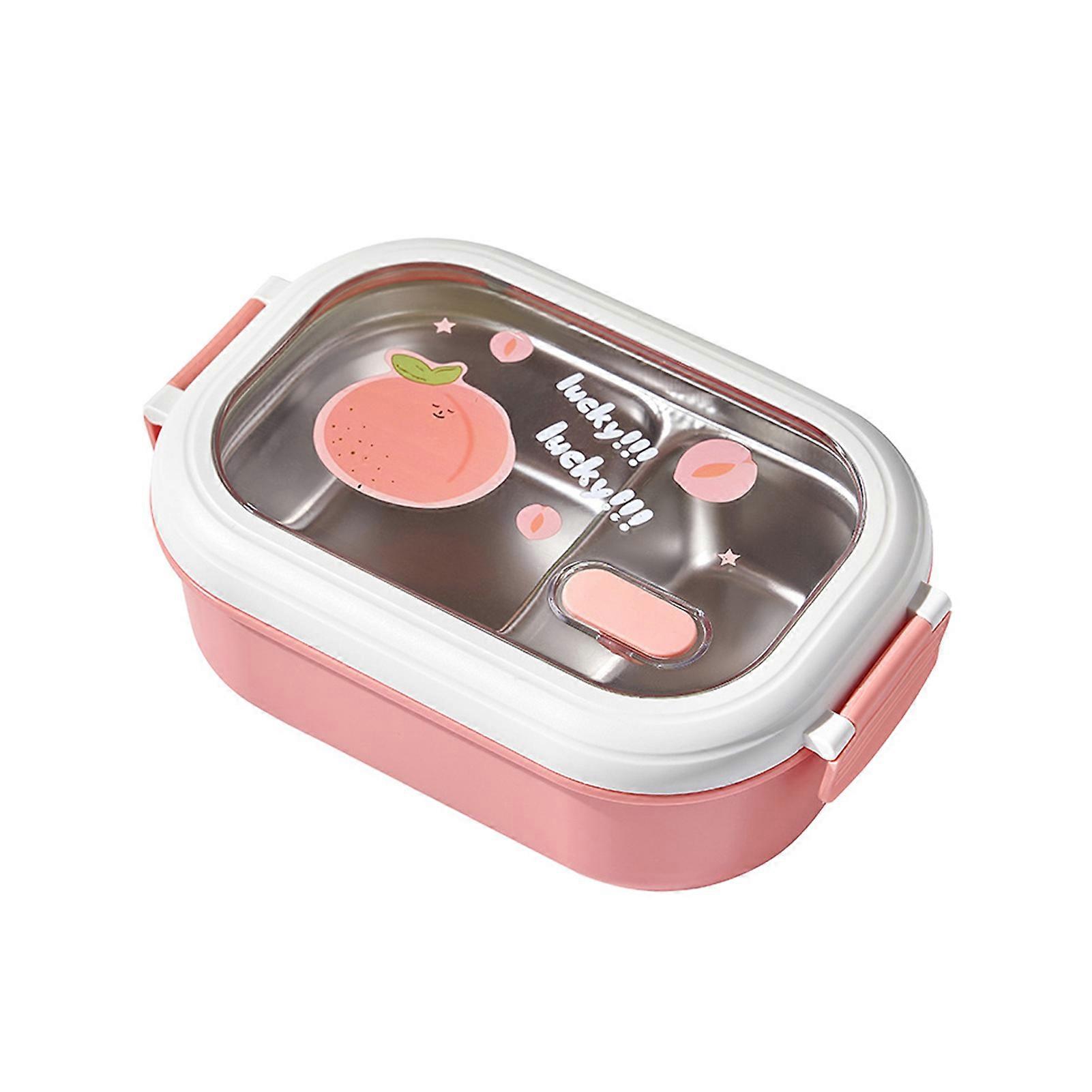 1000ml Lunch Box Microwaveable Large Capacity Heat-resistant Compartment Fruit Print Student Bento Box Company Use Jikaixiang