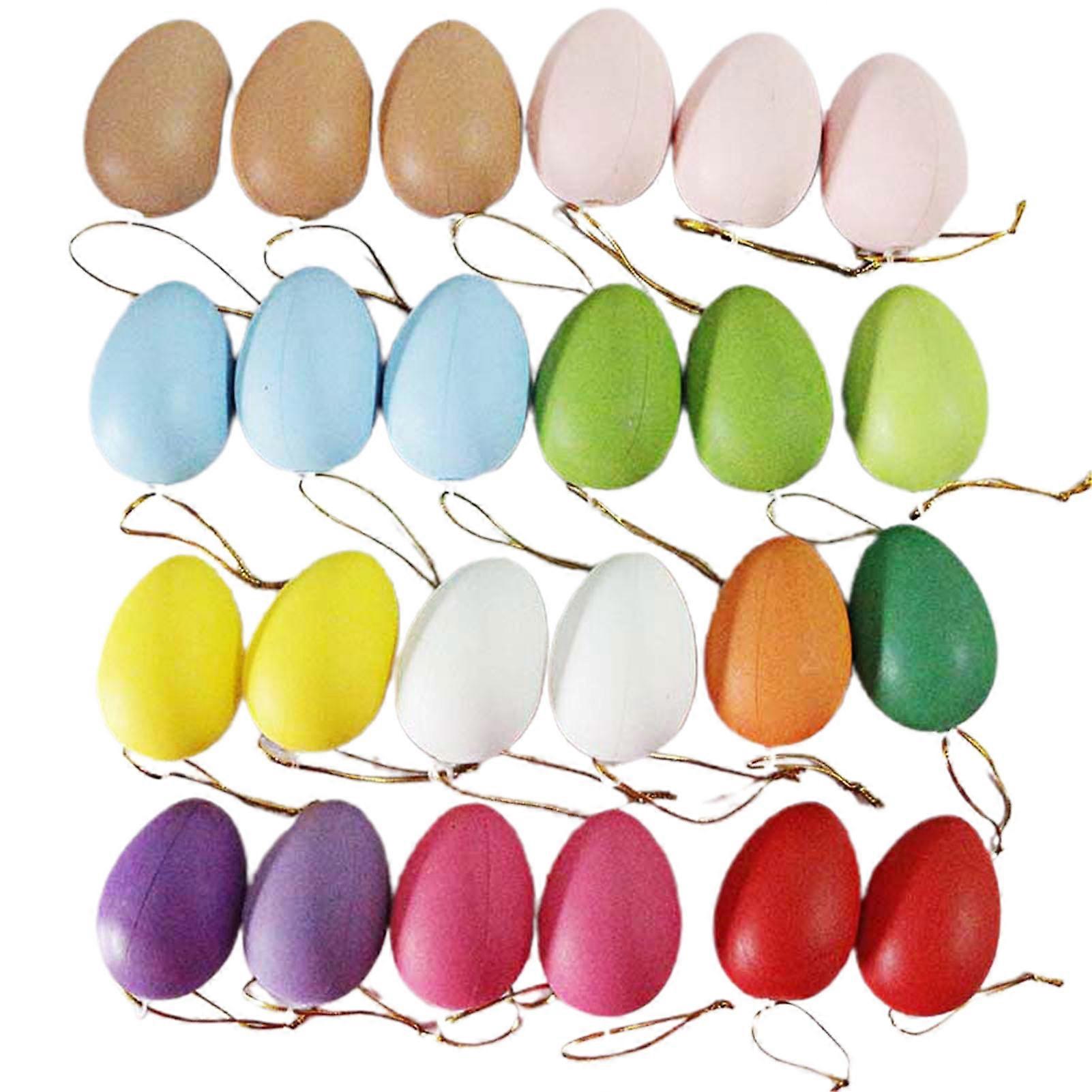 24Pcs/Bag Easter Artificial Egg Practical Widely Use Plastic Mini Hanging Egg Pendant for Kids JIKAIX
