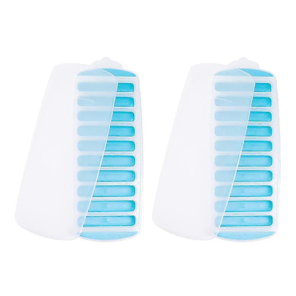 2 Sets Of Creative Strip-type Ice Cube Making Molds Ice Maker Trays With Lids