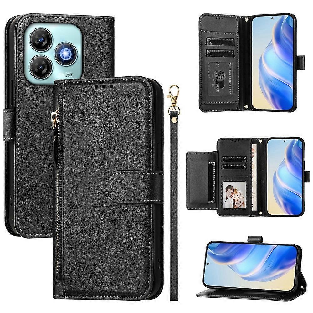 Zipper Wallet PU Case For ZTE Blade A75 4G