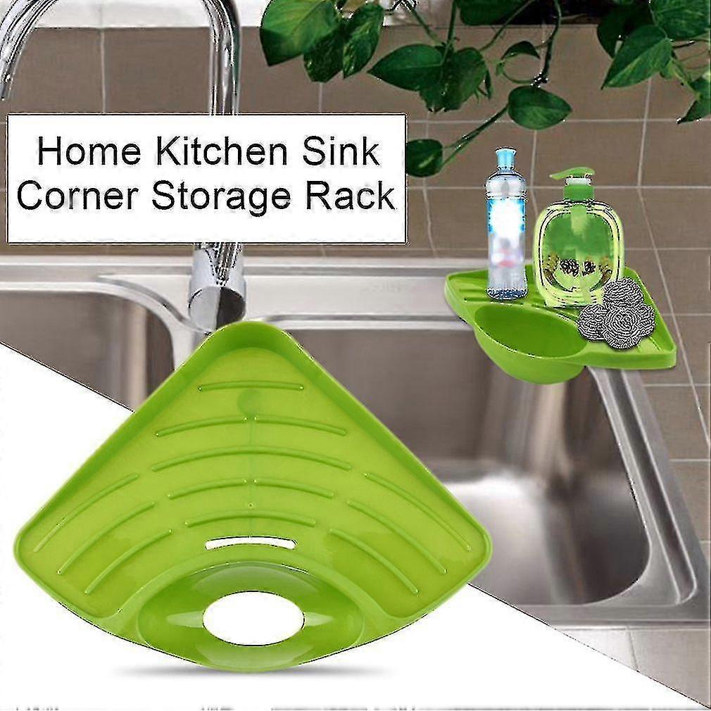 Home Kitchen Sink Corner Storage Rack Solid Color Sponge Holder Organizer