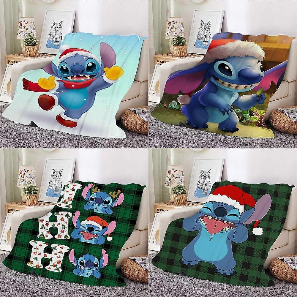 Anime Lilo & Stitch Christmas flange Covering blanket | Christmas blanket, flange, plush, warm, comfortable double -sided super fine fiber fake day bl