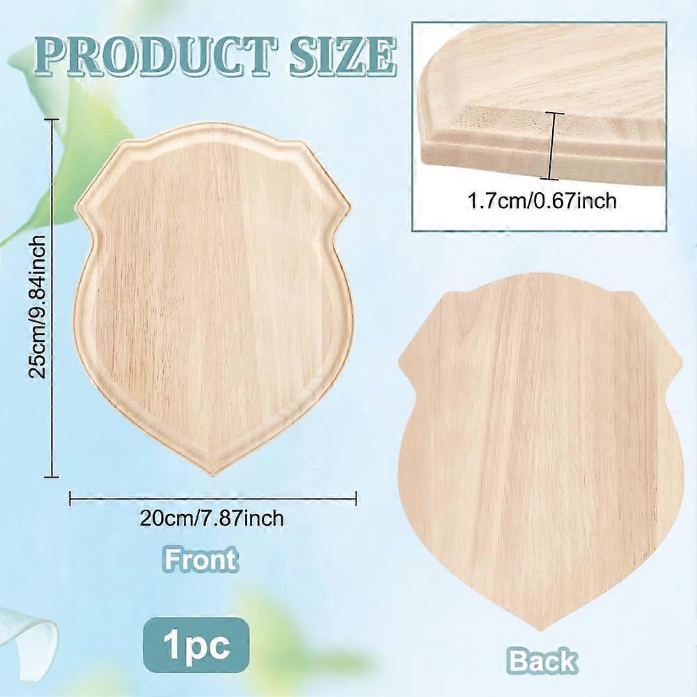 Unfinished Wooden Plaque Natural Wood Plaque 9.8x7.87x0.7inch Shield ...