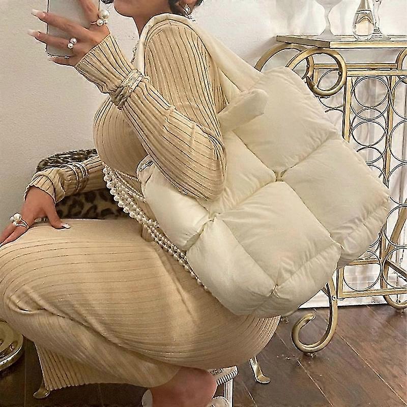 Padded Lar Tote Bag Nylon Down Women's Shoulder Bag