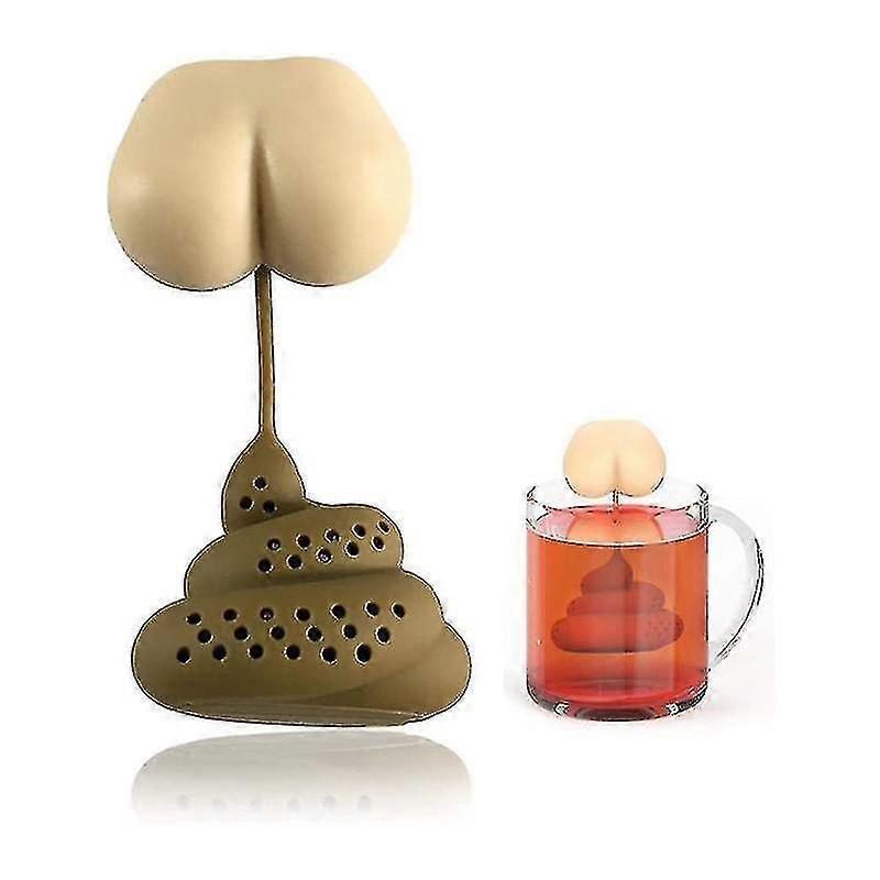 Hmwy-poop Tea Strainer Loose Leaf Infuser Silicone Tea Leak Net Funny Steeper Tool