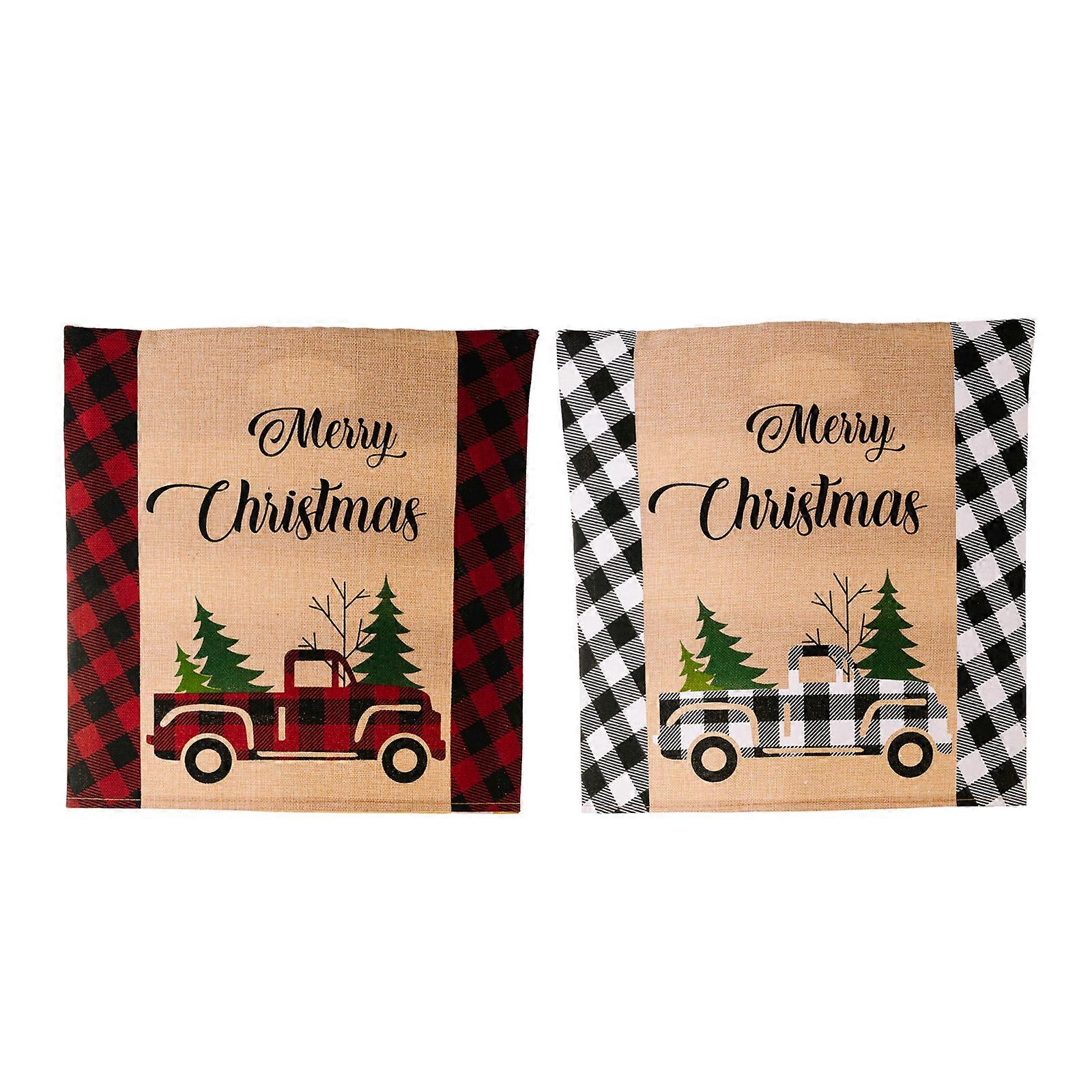 Dww-2pcs dcoration de Nol fournitures ambiance  la maison agencement chaise housse de chaise Plaid de Nol lettre de voiture housse de chaise housse de