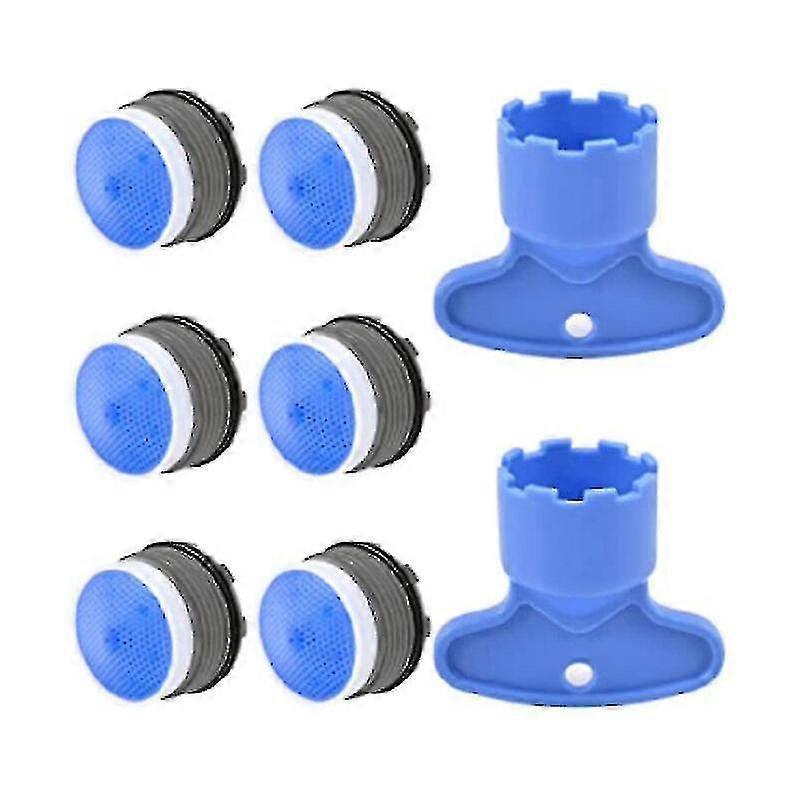 M18.5 Faucet Aerator, 6pcs External Thread Kitchen Faucet Insert, Water Saver For Faucet With 2 Faucet Wrench
