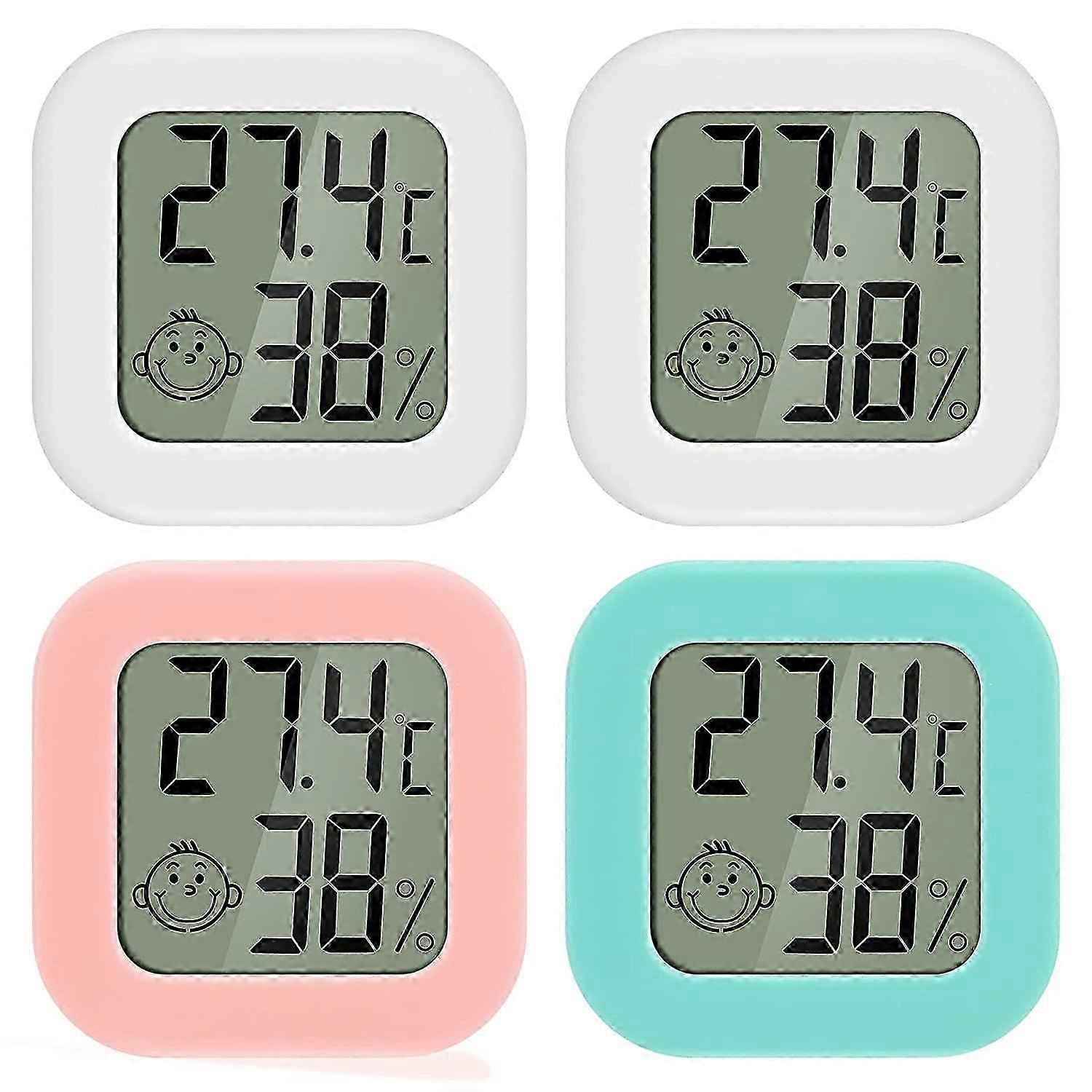 4 Pcs Mini LCD Digital Indoor Thermometer Hygrometer