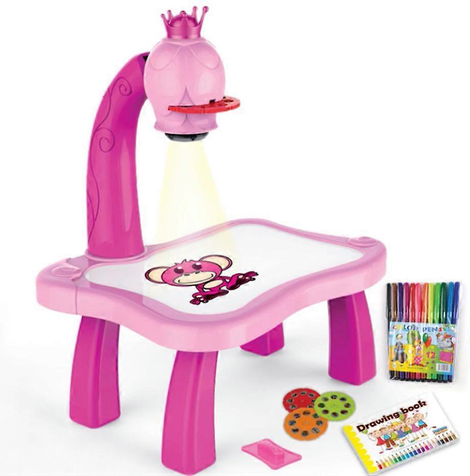 Children's LED projector drawing board smart art drawing table toy