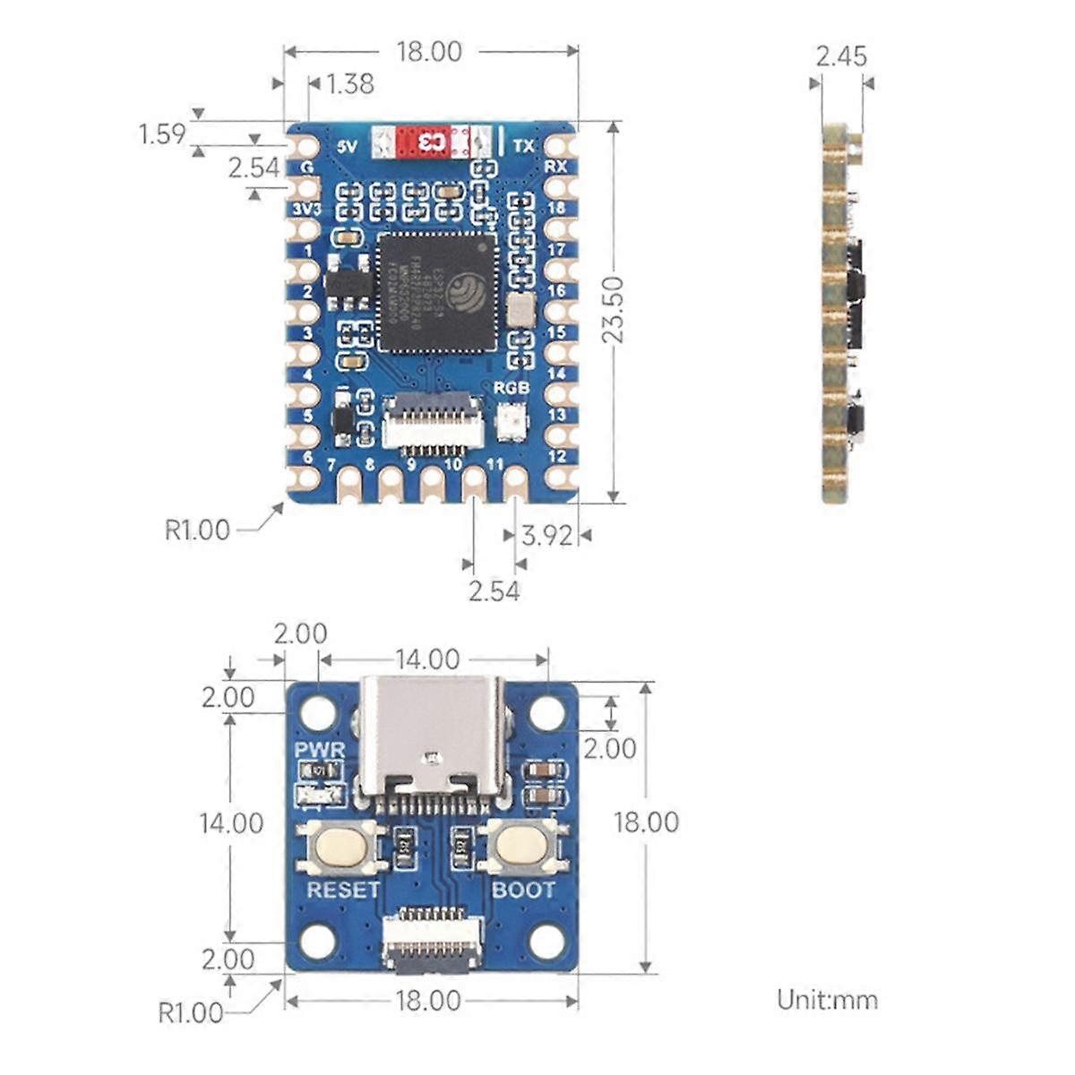 ESP32-S3-Tiny udviklingskort Bluetooth LE+2.4 GHz Wi-Fi baseret på ESP32-S3FH4R2 ESP32-S3 Mini udviklingskort