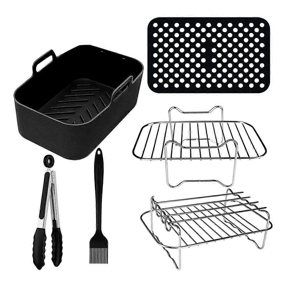 6PCS Double Basket Air Fryer Parts Dual Zone Deep 7.6L9.5L for Grilling and Baking