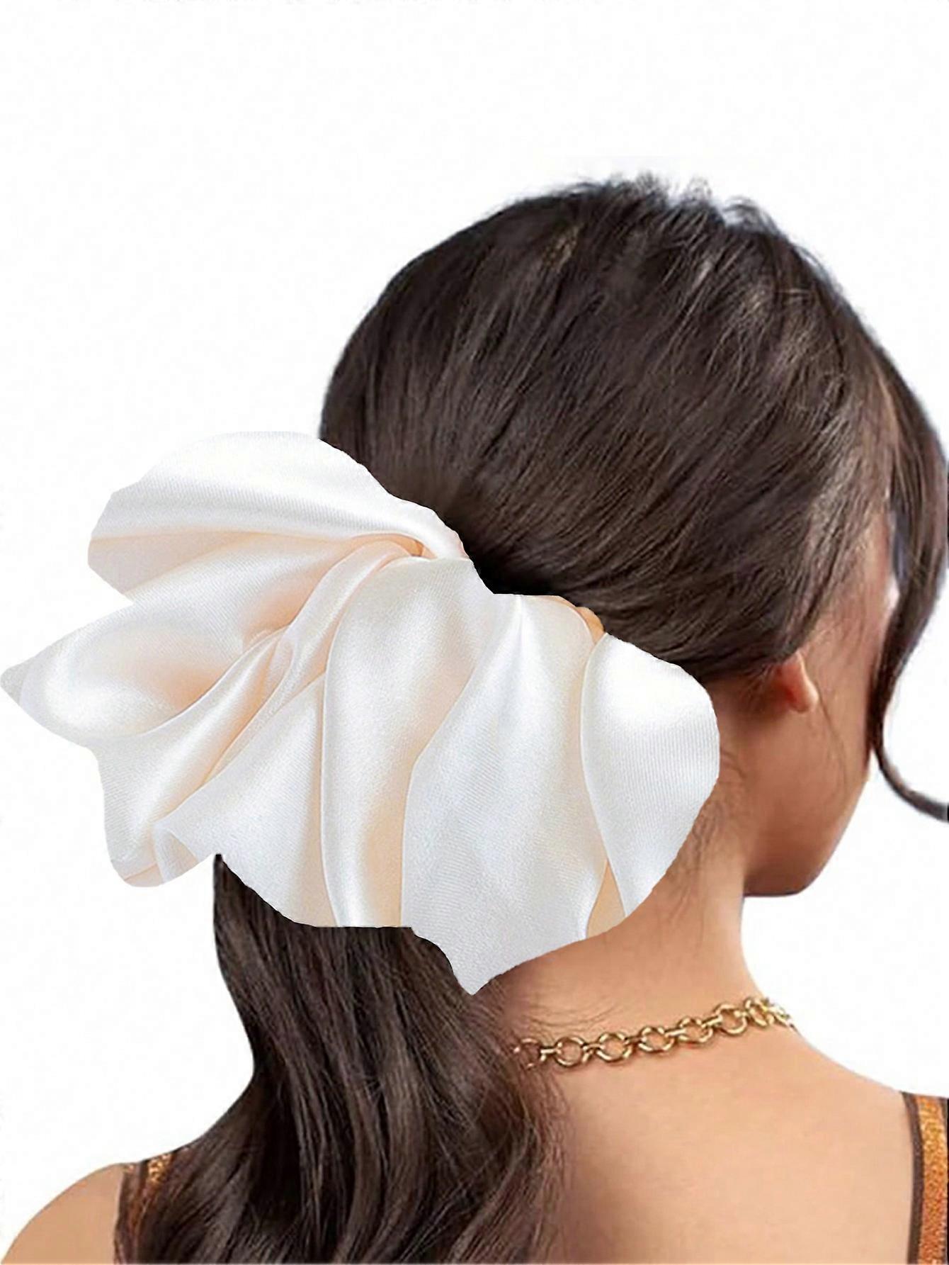 XXL Size Black Scrunchie, Suitable For Women Daily Use Headscarf Accessory, Dimensions: 18cm/7.09in, 9cm/3.54in, 11cm/4.33in, Please Check Size Before
