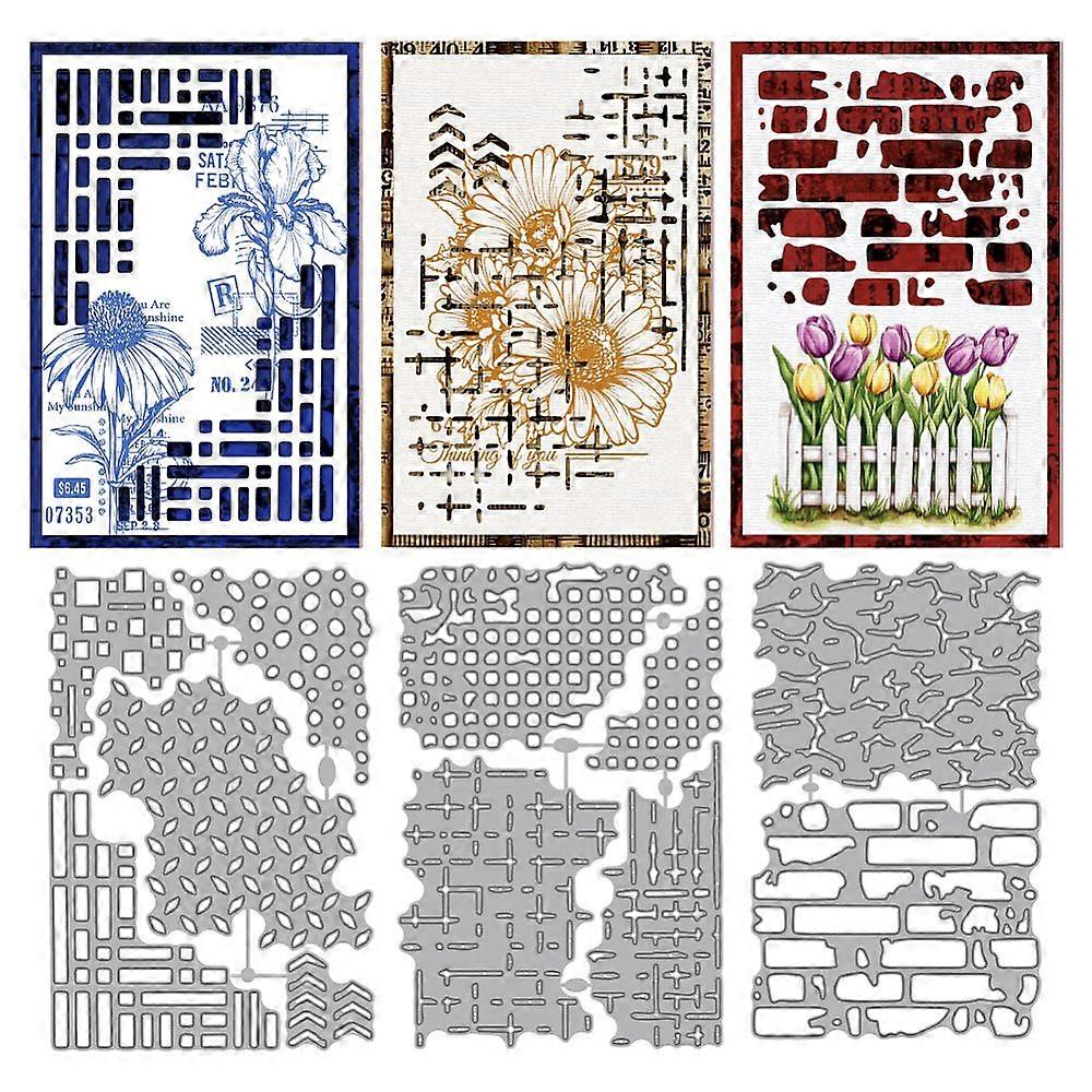 Carbon Steel Cutting Dies Stencils for DIY Scrapbooking Photo Album Decorative Embossing Paper Card Mixed Shapes 92~103x150~153x0.8mm 3pcs/set