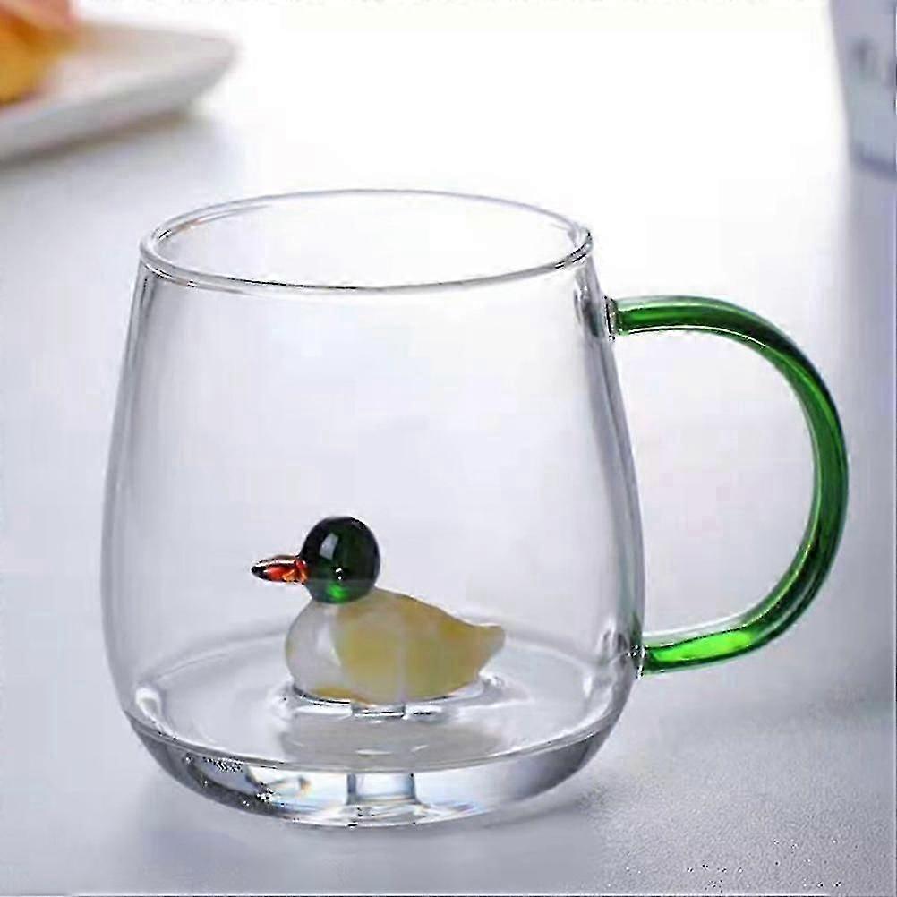 Transparenter dreidimensionaler Wasserbecher in Tierform, farbiger Glasbecher