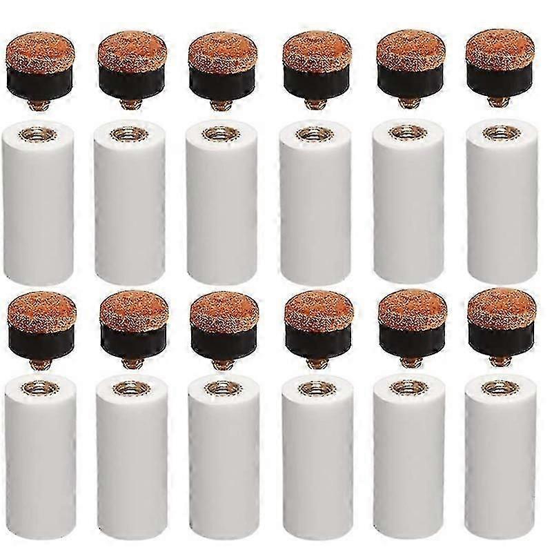 12 ensembles 12mm billard billard queues pointes vis en laiton pointes de remplacement avec virole de queue de billard pour snooker wuqx g20242662762