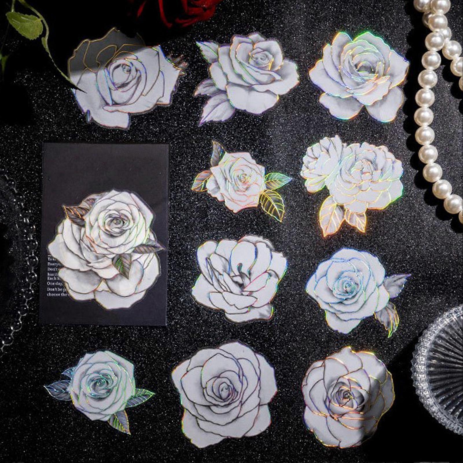 20 Sheets Flower Decals - Durable PET Stickers for Scrapbook DIY Craft