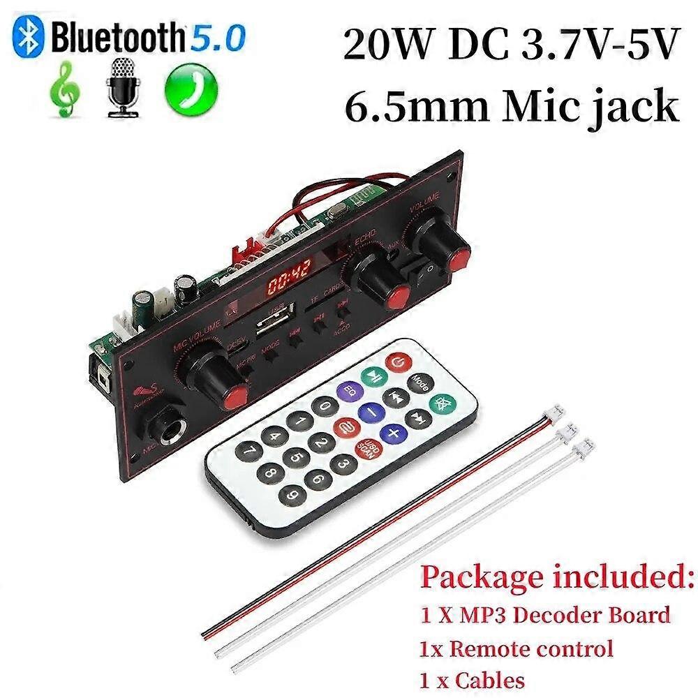 20W Amplificator DC 5V MP3 WMA WAV Placă de decodare Bluetooth Audio Modul Suport 6.5mm Microfon FM Radio TF USB Car Audio Music Player Difuzoare DIY