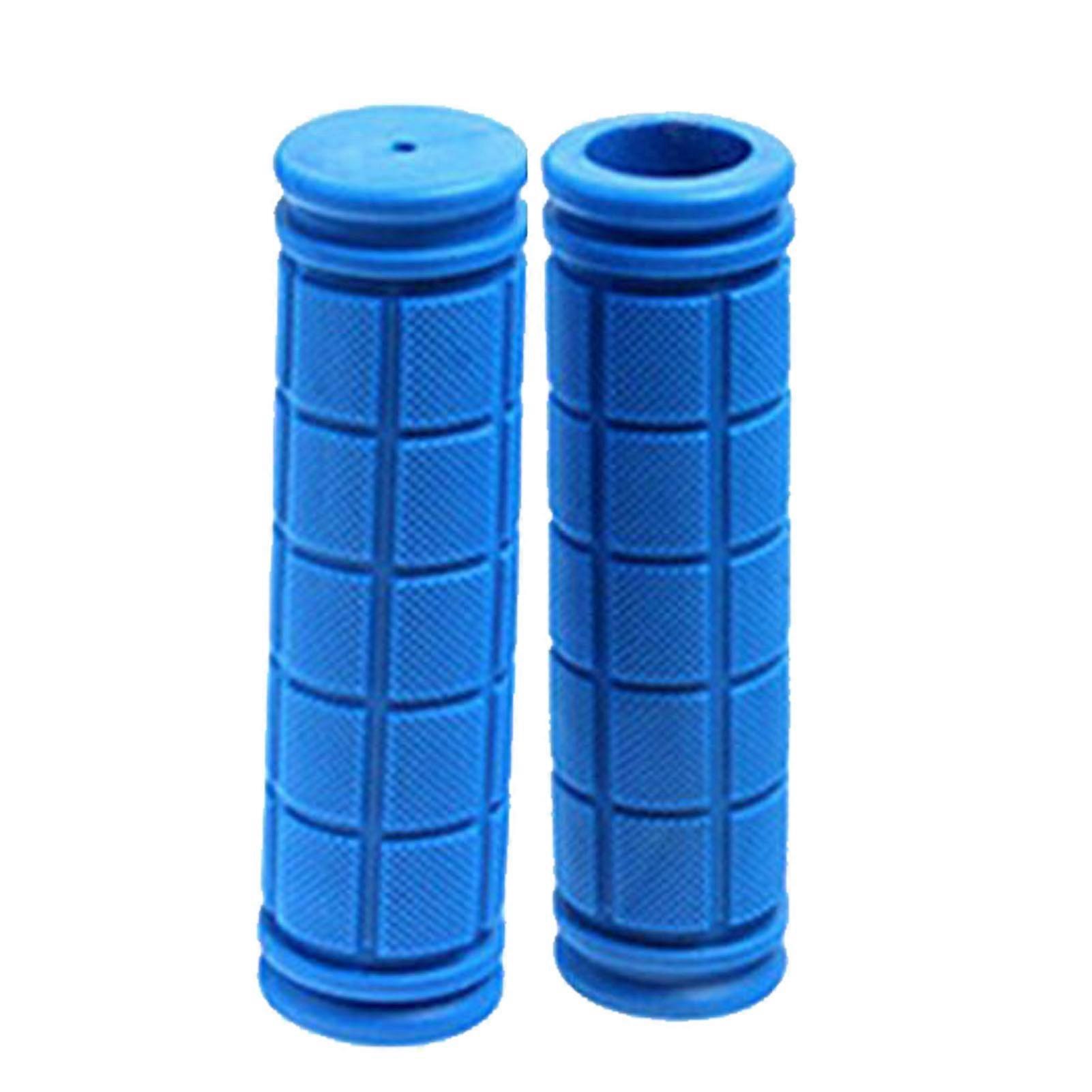 1 Pair Cycling Handlebar Grips Soft Comfortable Non Slip Rubber Cycle Handle Grip for Fixed Gear Cycling Blue