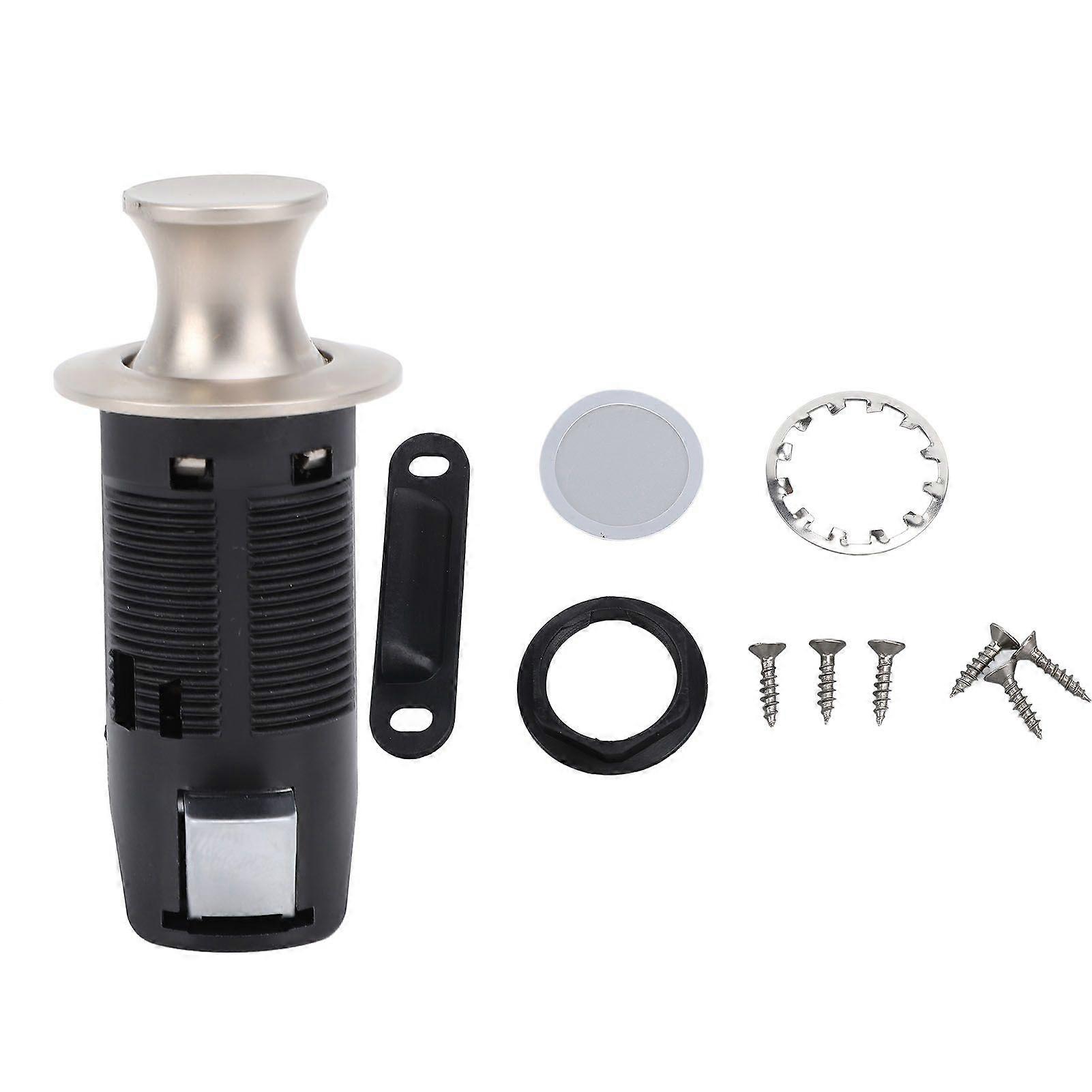 Cabinet Push Button Lock Stylish Look Keyless Cupboard Drawer Push Button Latch Knob for RV Yacht Motorhome Campervan Caravan Pearl Ni Color MK765