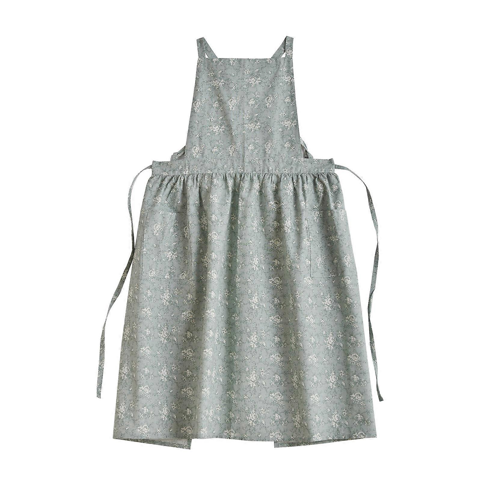Stylish Print Adjustable Long Apron Kitchen Cooking Apron Soft Fabric Apron for Cooking Baking, Comfortable Cotton