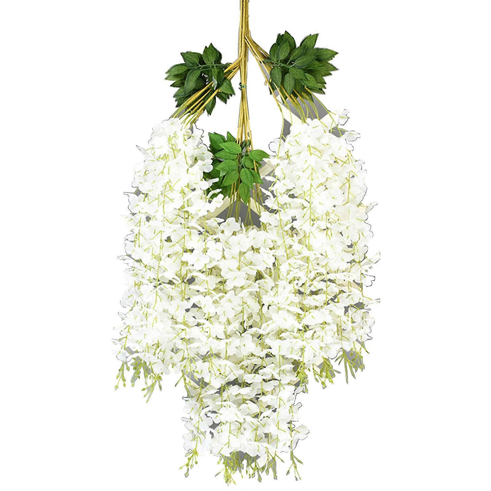 Yapay Wisteria Asılı Çiçekler 12 Adet Simülasyon İpek Çiçek Ortanca DIY Garland Asma Çiçekler Dize Ev Partisi Düğün Dekor Sahte Çiçek 