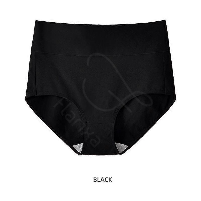 Flarixa High Waist Tummy Control Panties for Women Seamless Soft Lingerie Girls Briefs Solid Color Underpants Plus Size M-XXXXL