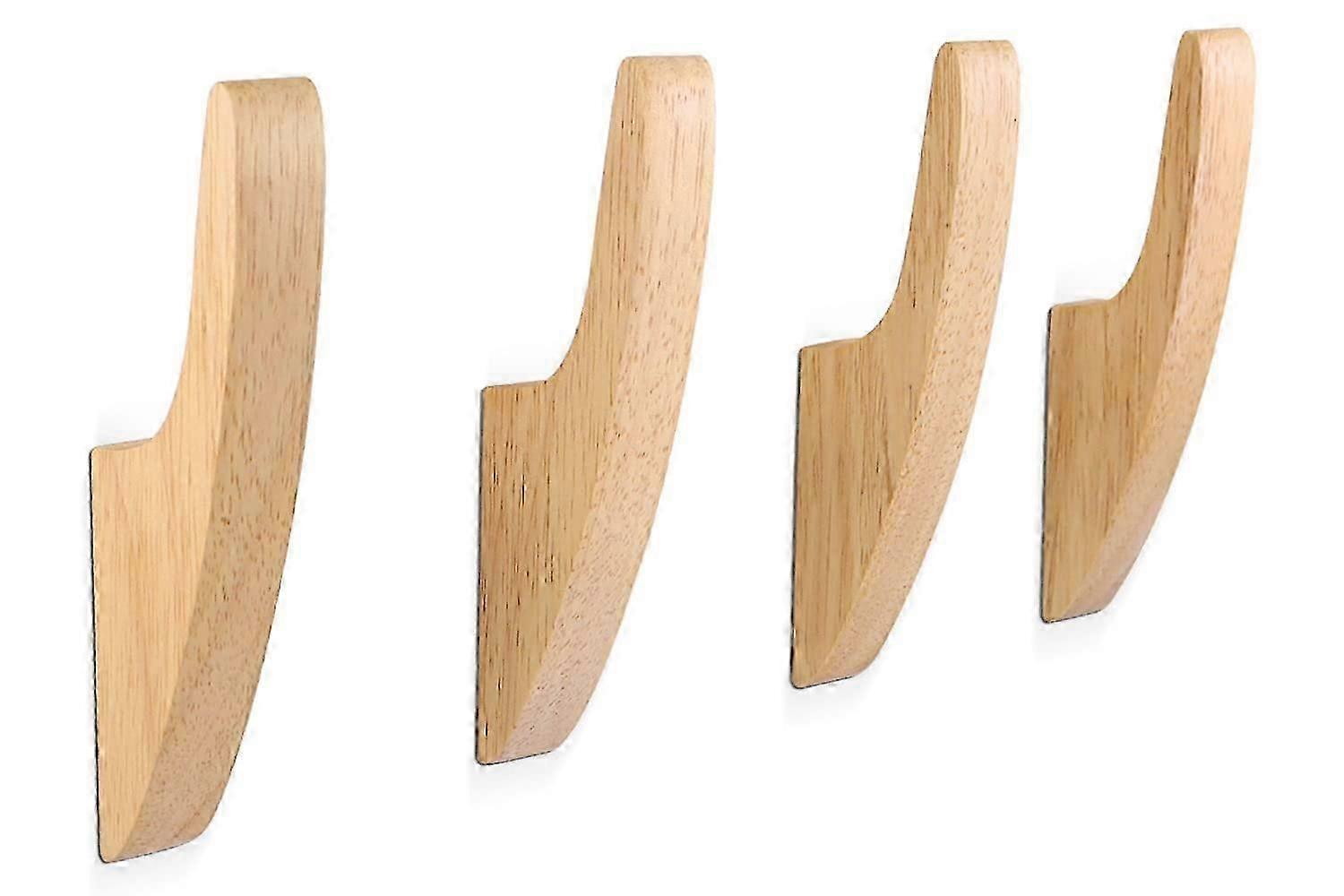 4 Pack Wall Coat Hooks Wooden Wall Hooks for Hanging
