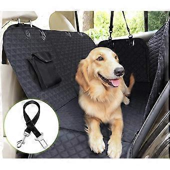 Adjustable Straps Dog Car Seat Cover with Soft Plush Surface for Back Seat