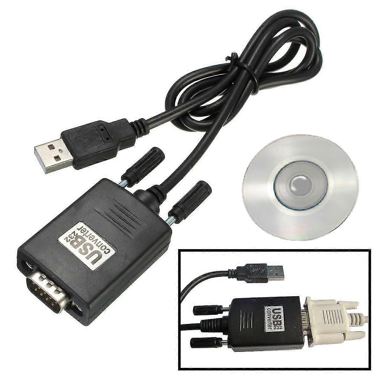 USB 2.0 Male to RS232 Serial DB9 9 Pin Adapter Cable PC
